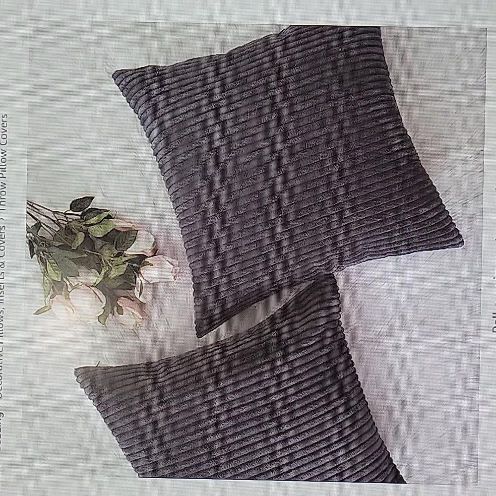 Home Brilliant Dark Grey Pillow covers 18" x 18" NIP